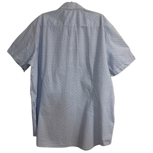 Projek Raw casual button down shirt white blue plane printed vacation beach  2XT - Picture 5 of 6